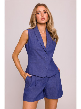 M859 Džinsinis švarkelis be rankovių - mėlyna