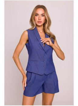 M859 Džinsinis švarkelis be rankovių - mėlyna