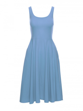B218 Fit and flare sleeveless dress - blue