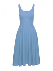 B218 Fit and flare sleeveless dress - blue