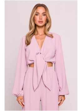 M861 Surišamas trumpas viršus - crepe pink