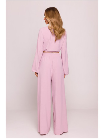 M861 Surišamas trumpas viršus - crepe pink