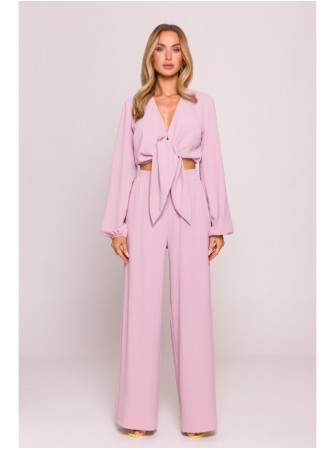 M861 Surišamas trumpas viršus - crepe pink