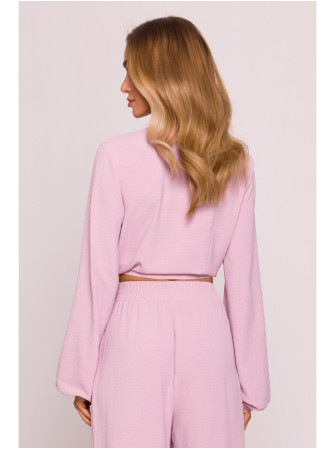 M861 Surišamas trumpas viršus - crepe pink