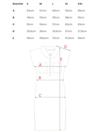 B222 Safari dress with flap pockets - red