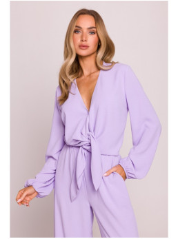 M861 Trumpa palaidinė su raišteliais priekyje - violetinė