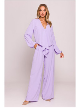 M861 Trumpa palaidinė su raišteliais priekyje - violetinė