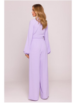 M861 Trumpa palaidinė su raišteliais priekyje - violetinė