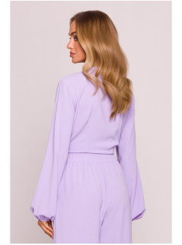 M861 Trumpa palaidinė su raišteliais priekyje - violetinė