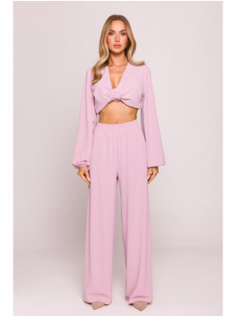 M862 Plačios kelnės - crepe pink