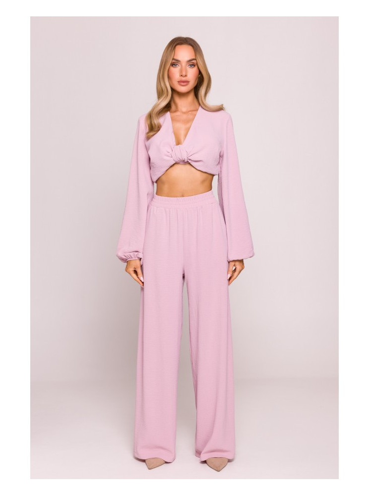 M862 Plačios kelnės - crepe pink