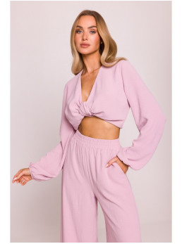 M862 Plačios kelnės - crepe pink