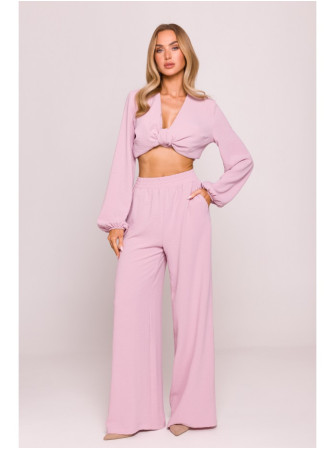 M862 Plačios kelnės - crepe pink