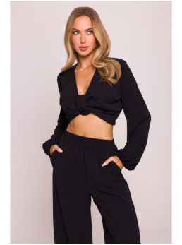 M862 Plačios kelnės - juoda