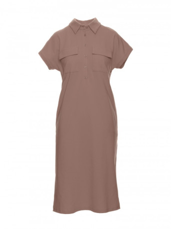 B222 Safari dress with flap pockets - cocoa