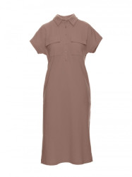 B222 Safari dress with flap pockets - cocoa