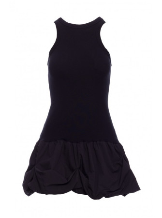 M863 Suknelė su pūstu sijonu ir sportine nugara - juoda