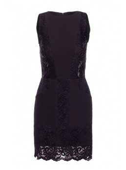 M864 Mini suknelė su nėriniuotomis detalėmis - juoda