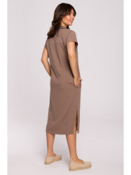 B222 Safari dress with flap pockets - cocoa