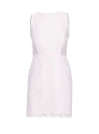 M864 Mini suknelė su nėriniais - nebalinta