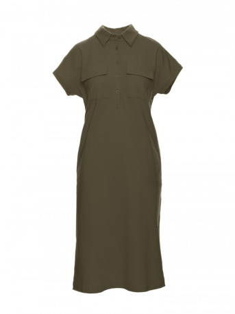 B222 Safari dress with flap pockets - khaki