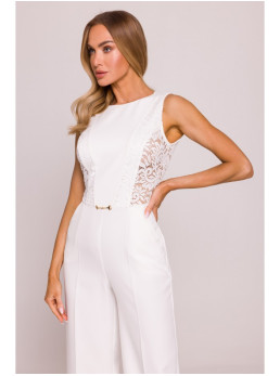 M866 Kombinezonas su nėriniuotomis detalėmis - nebalinta