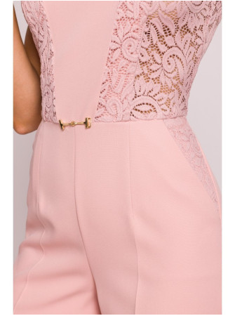 M866 Kombinezonas su nėriniuotais įsiuvais - pudros