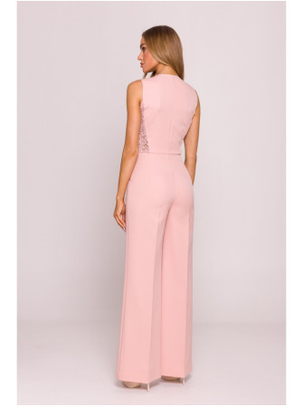 M866 Kombinezonas su nėriniuotais įsiuvais - pudros