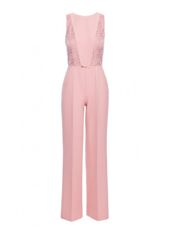 M866 Kombinezonas su nėriniuotais įsiuvais - pudros