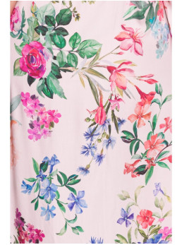 S405 Raštuota suknelė-siaučiamas maksi - spalva