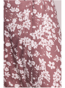 S405 Raštuota suknelė-siaučiamas maksi, modelis 2 - spalva