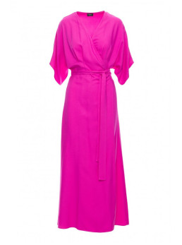 S406 Viskozinė suknelė-siaučiamas maksi ilgio modelis - alyvinė