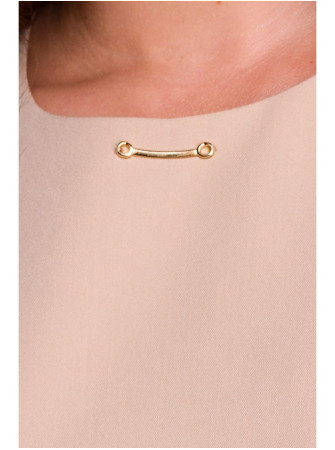 S408 Besiūlė suknelė be rankovių - smėlio