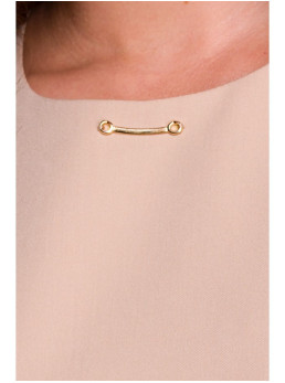 S408 Besiūlė suknelė be rankovių - smėlio