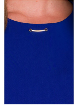 S408 Besiūlė suknelė be rankovių - karališka mėlyna