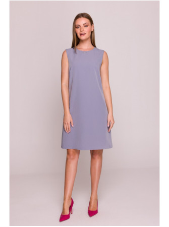 S408 Besiūlė suknelė be rankovių - dove grey