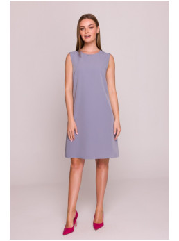 S408 Besiūlė suknelė be rankovių - dove grey