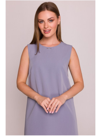 S408 Besiūlė suknelė be rankovių - dove grey