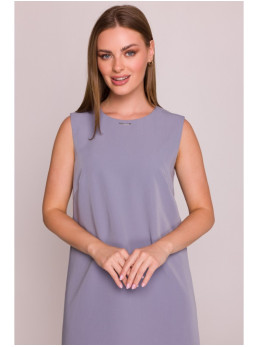 S408 Besiūlė suknelė be rankovių - dove grey