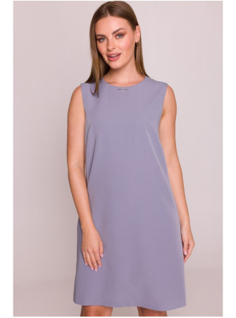 S408 Besiūlė suknelė be rankovių - dove grey