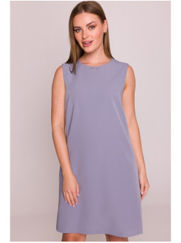 S408 Besiūlė suknelė be rankovių - dove grey
