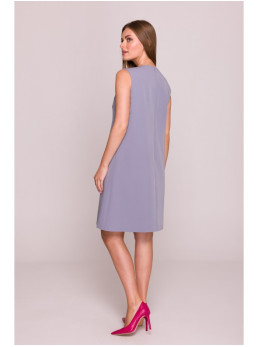 S408 Besiūlė suknelė be rankovių - dove grey