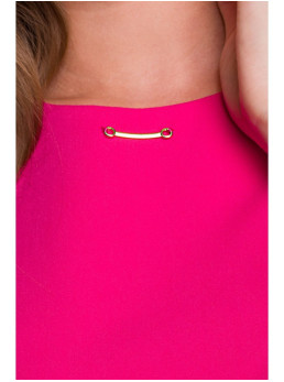 S408 Rožinė tiesaus silueto suknelė be rankovių - rožinė