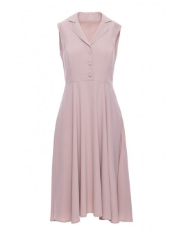 S409 Prigludusi ir platėjanti marškinių tipo suknelė - smėlio