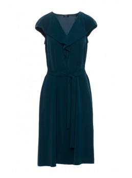 S411 Žaisminga suknelė be rankovių su raukiniu - žalia