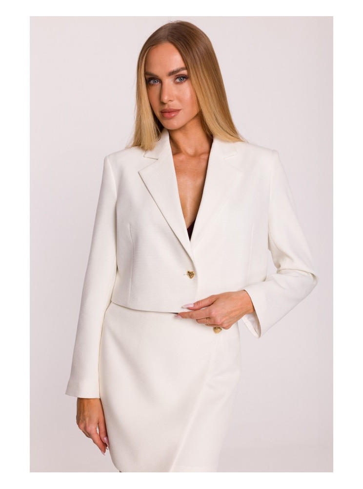 M853 Trumpas kreminis švarkas - kreminė