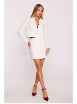 M853 Trumpas kreminis švarkas - kreminė