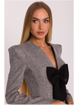 M869 Tvido suknelė V formos iškirpte - grafito