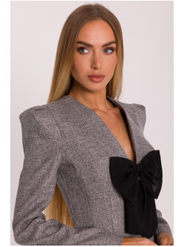 M869 Tvido suknelė V formos iškirpte - grafito