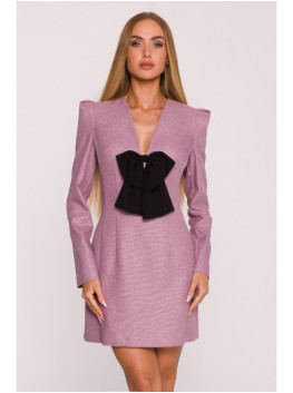 M869 Tvido suknelė su V formos iškirpte - marsala